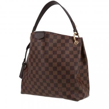 Sac cabas Louis Vuitton  Graceful en toile damier ébène et cuir marron