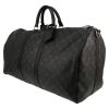 Bolsa de viaje Louis Vuitton  Keepall 55 en lona Monogram gris Graphite y cuero negro - Detail D2 thumbnail