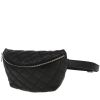 Bolsito-cinturón Chanel  Pochette en cuero acolchado negro - 00pp thumbnail