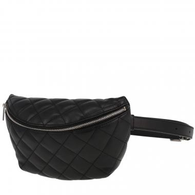 Bolsito-cinturón Chanel  Pochette en cuero acolchado negro