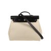 Hermès  Herbag bag worn on the shoulder or carried in the hand  in beige canvas  and black leather - 360 thumbnail