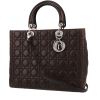 Dior  Lady Dior large model  handbag  in brown leather cannage - 00pp thumbnail