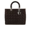 Dior  Lady Dior large model  handbag  in brown leather cannage - 360 thumbnail