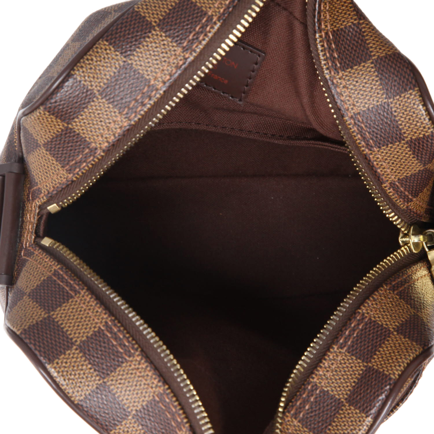 Louis Vuitton  Olav shoulder bag  in brown damier canvas  and brown - Detail D3