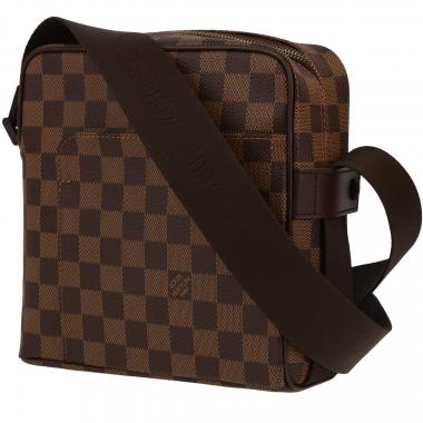 Louis Vuitton  Olav shoulder bag  in brown damier canvas  and brown