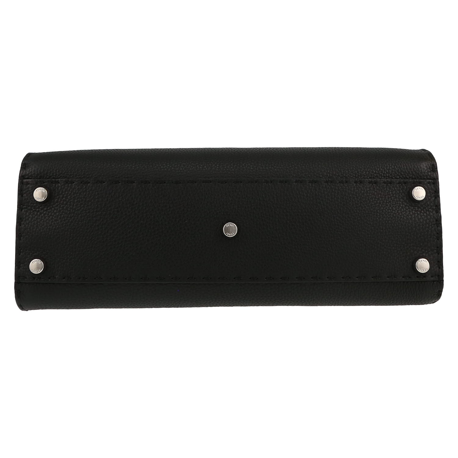 Fendi  Peekaboo handbag  in black grained leather - Detail D1