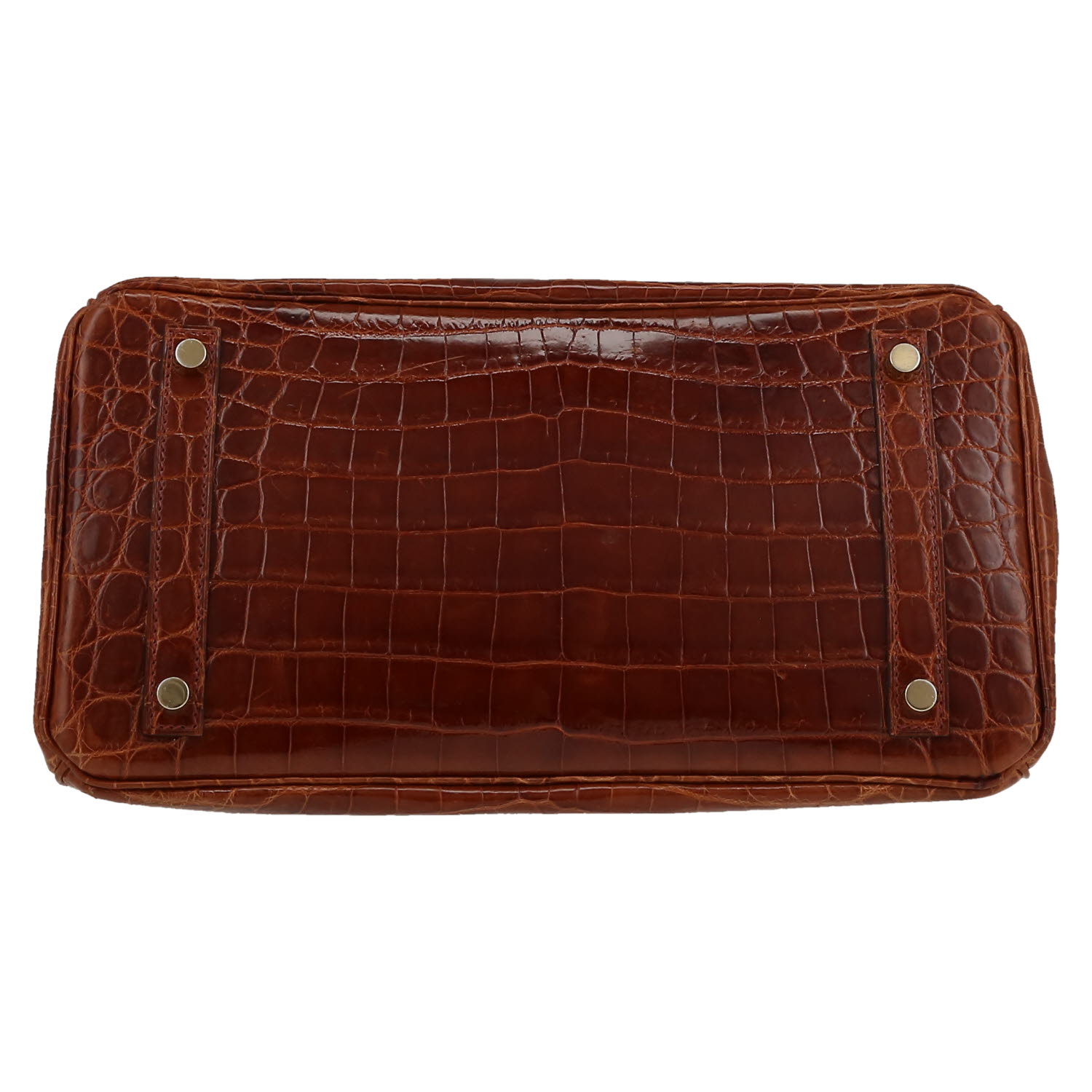 Sac à main Hermès  Birkin 30 cm en crocodile niloticus cognac - Detail D1