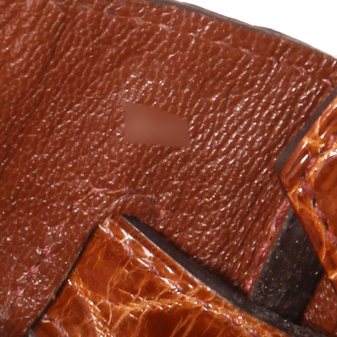 Sac à main Hermès  Birkin 30 cm en crocodile niloticus cognac - Detail D4