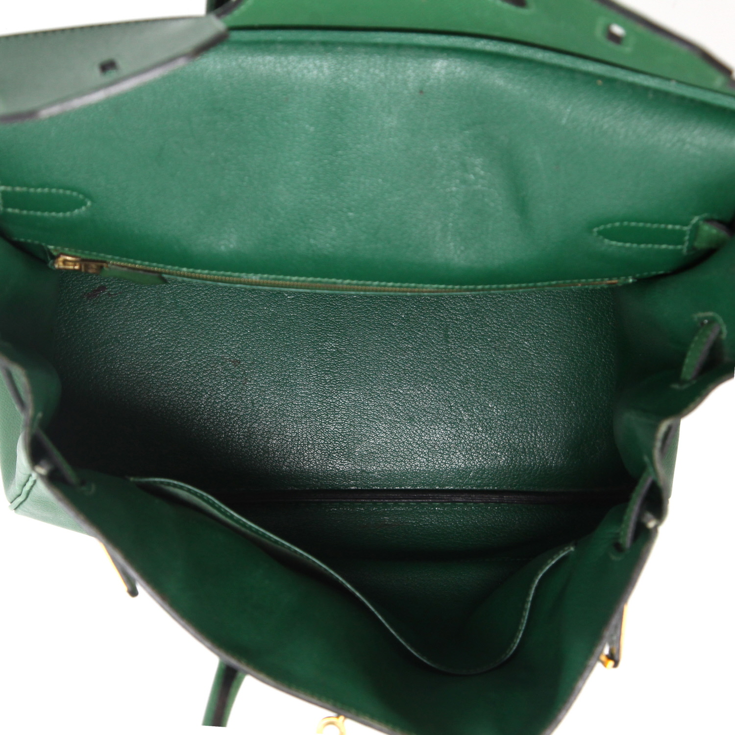 Hermès  Haut à Courroies weekend bag  in Vert Bengale Courchevel leather - Detail D3