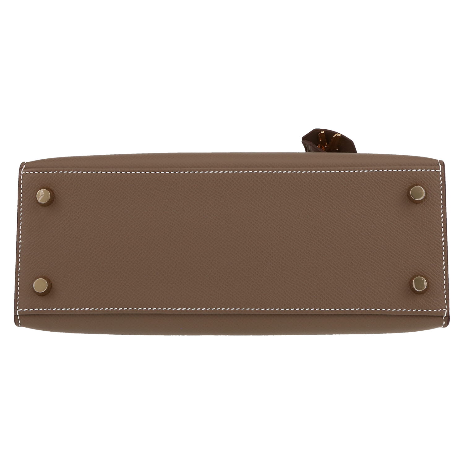 Borsa Hermès  Kelly 25 cm in pelle Epsom etoupe - Detail D1