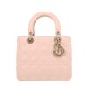 Bolso de mano Dior  Lady Dior en cuero cannage rosa - 360 thumbnail
