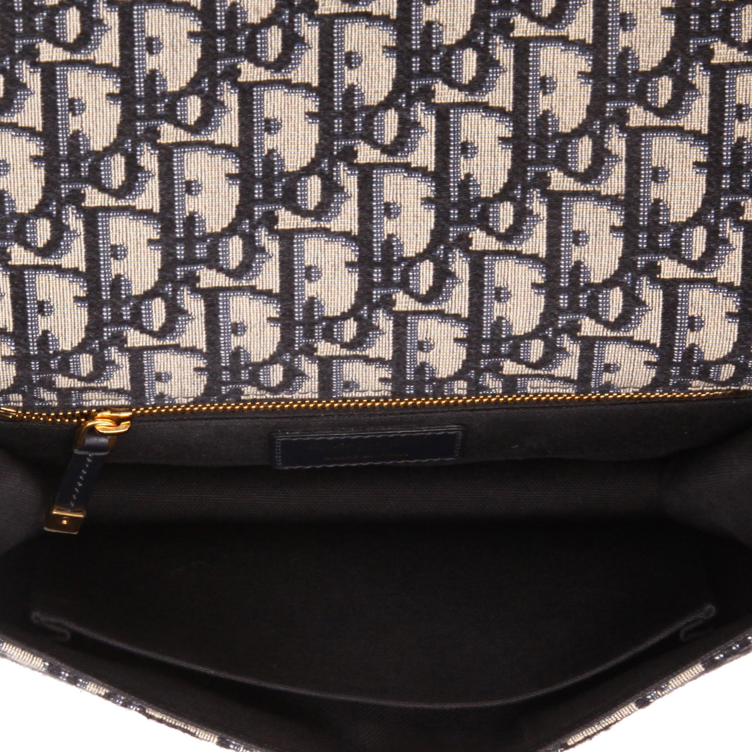 Borsa Dior  30 Montaigne in tessuto a monogramma Oblique blu marino e pelle blu marino - Detail D3