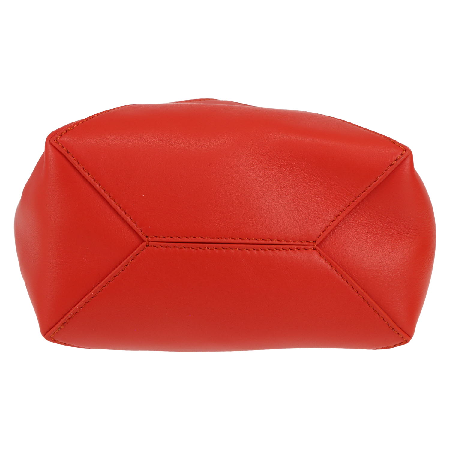 Sac cabas Loewe Puzzle Fold mini  en cuir rouge - Detail D1