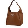 Prada  Dynamique handbag  in brown grained leather - 00pp thumbnail
