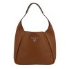 Prada  Dynamique handbag  in brown grained leather - 360 thumbnail
