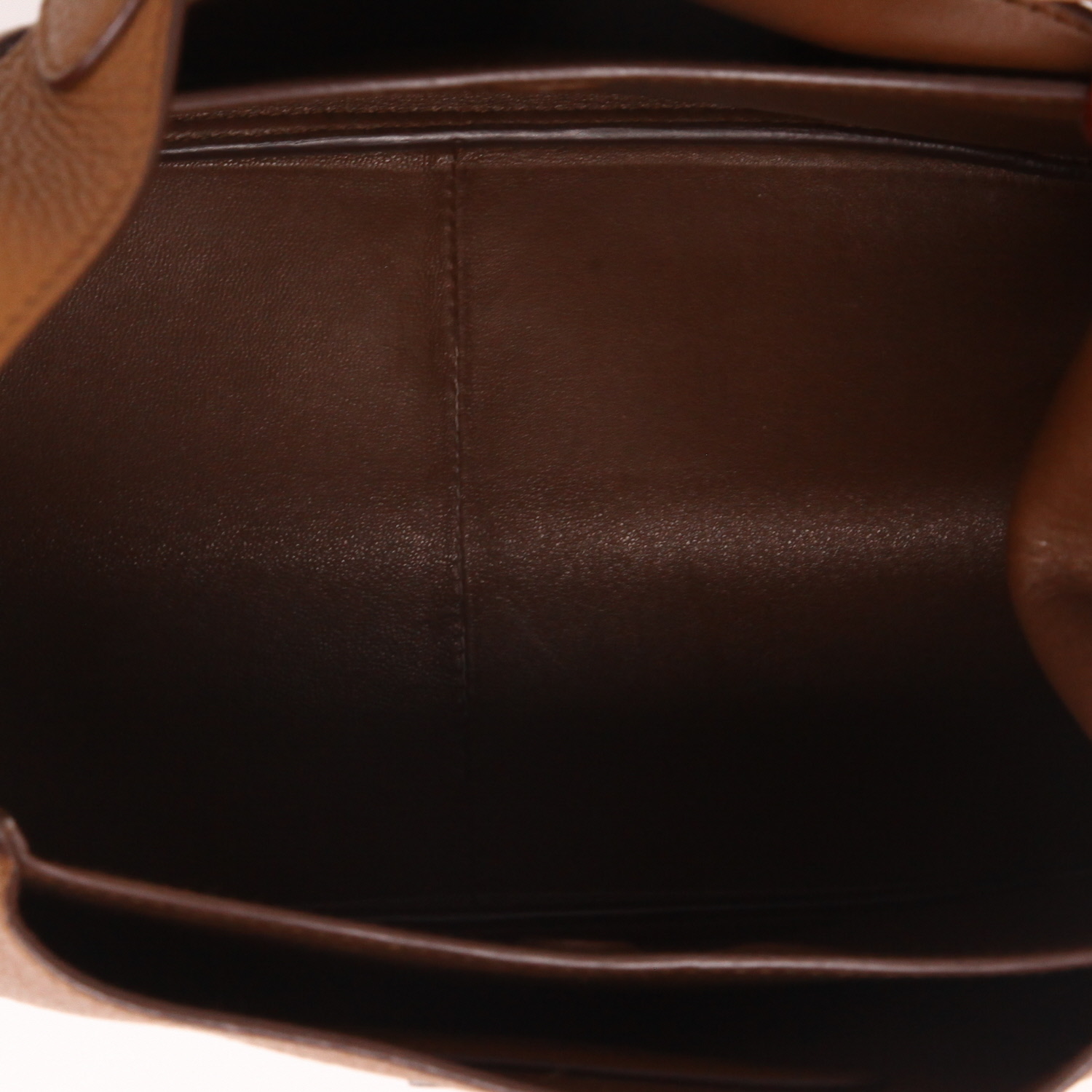 Prada  Dynamique handbag  in brown grained leather - Detail D3