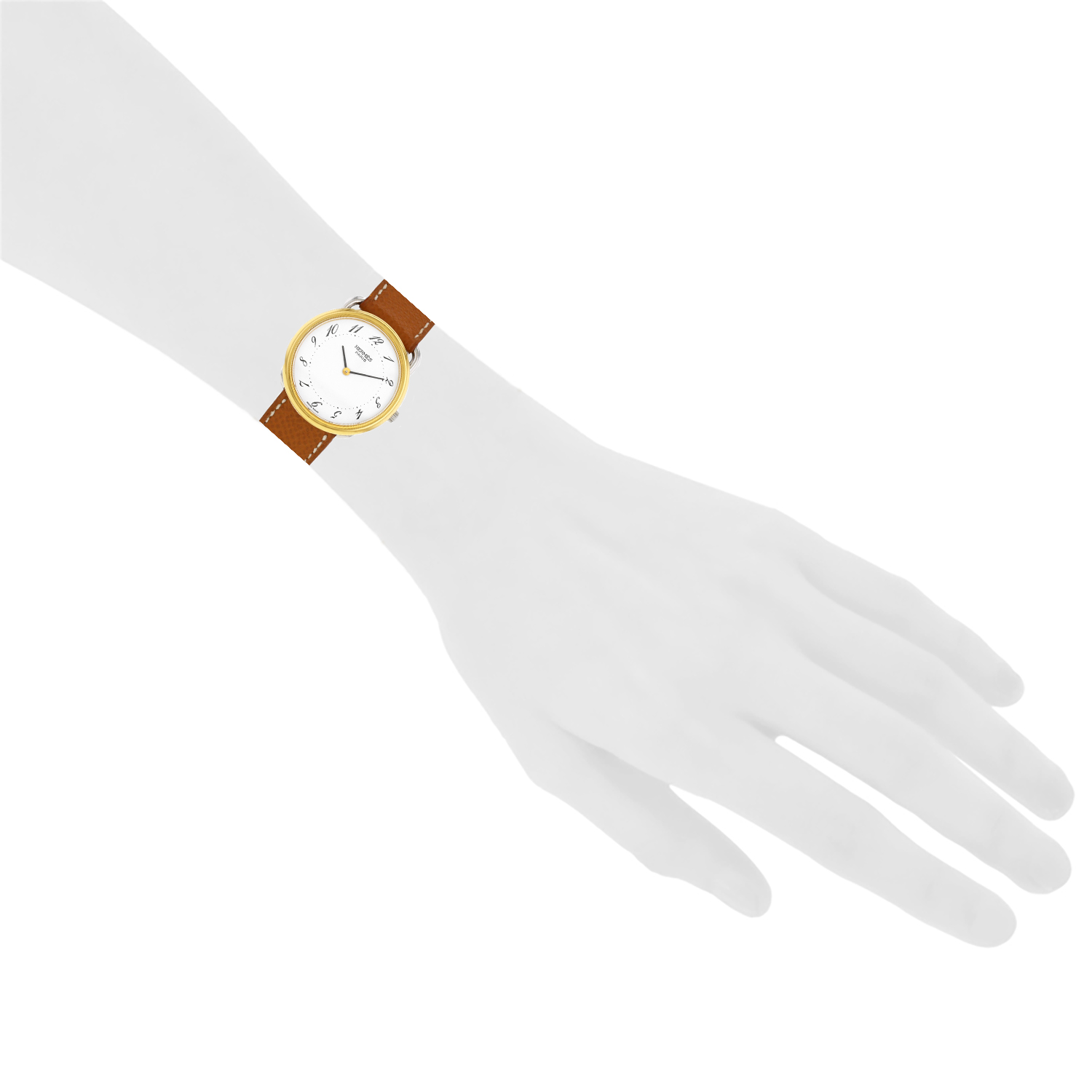 Montre Hermès Arceau en plaqué or et acier Vers 2000 - Detail D1