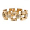 Vintage bracelet 1950's Tank bracelet in yellow gold and white gold - 00pp thumbnail