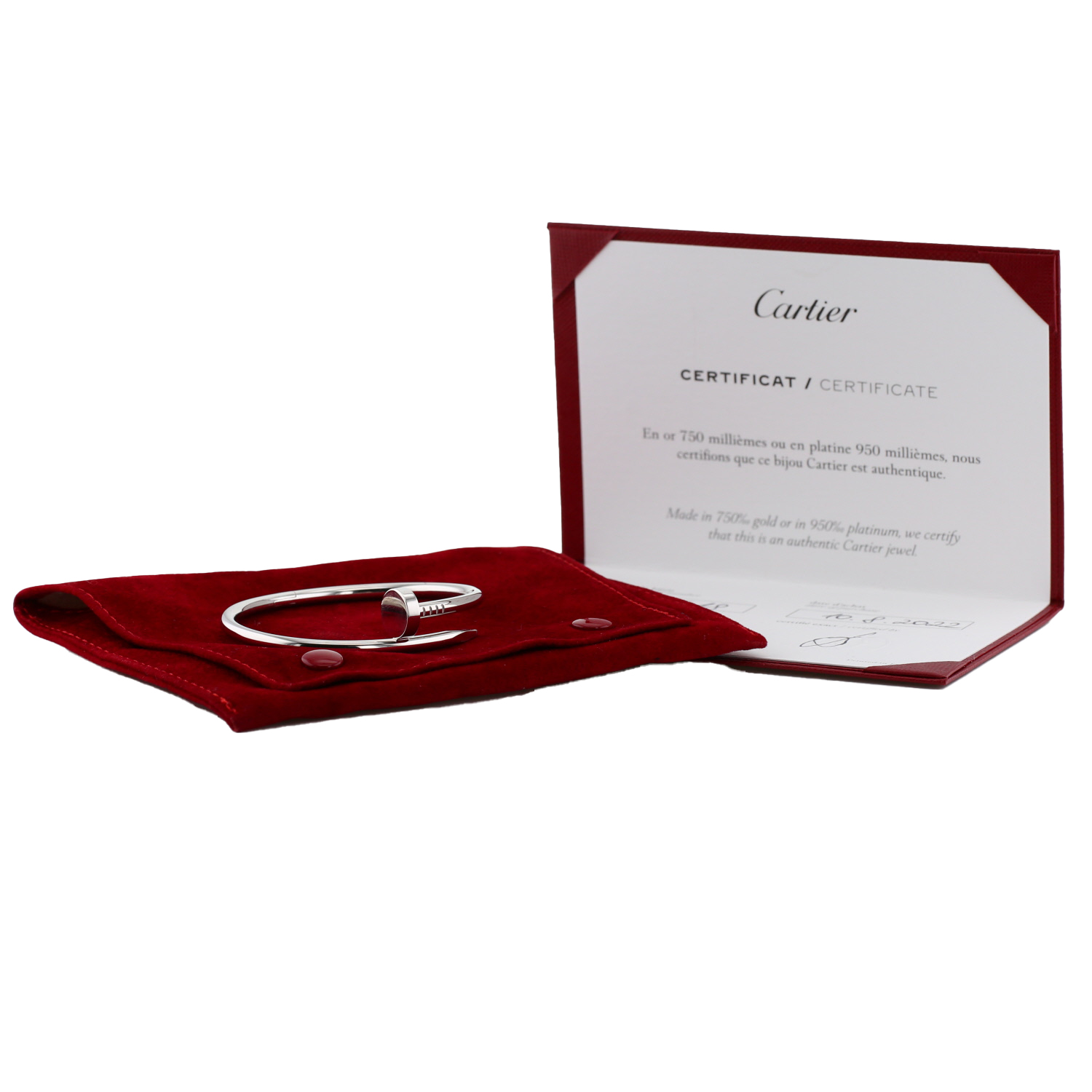 Brazalete Cartier Juste un clou de oro blanco