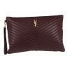 Pochette Saint Laurent  Cassandre in pelle bordeaux - 360 thumbnail