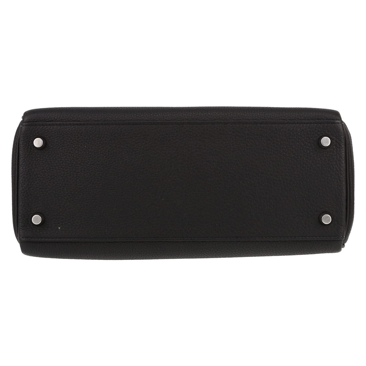 Bolso de mano Hermès  Kelly 28 cm en cuero togo negro - Detail D1