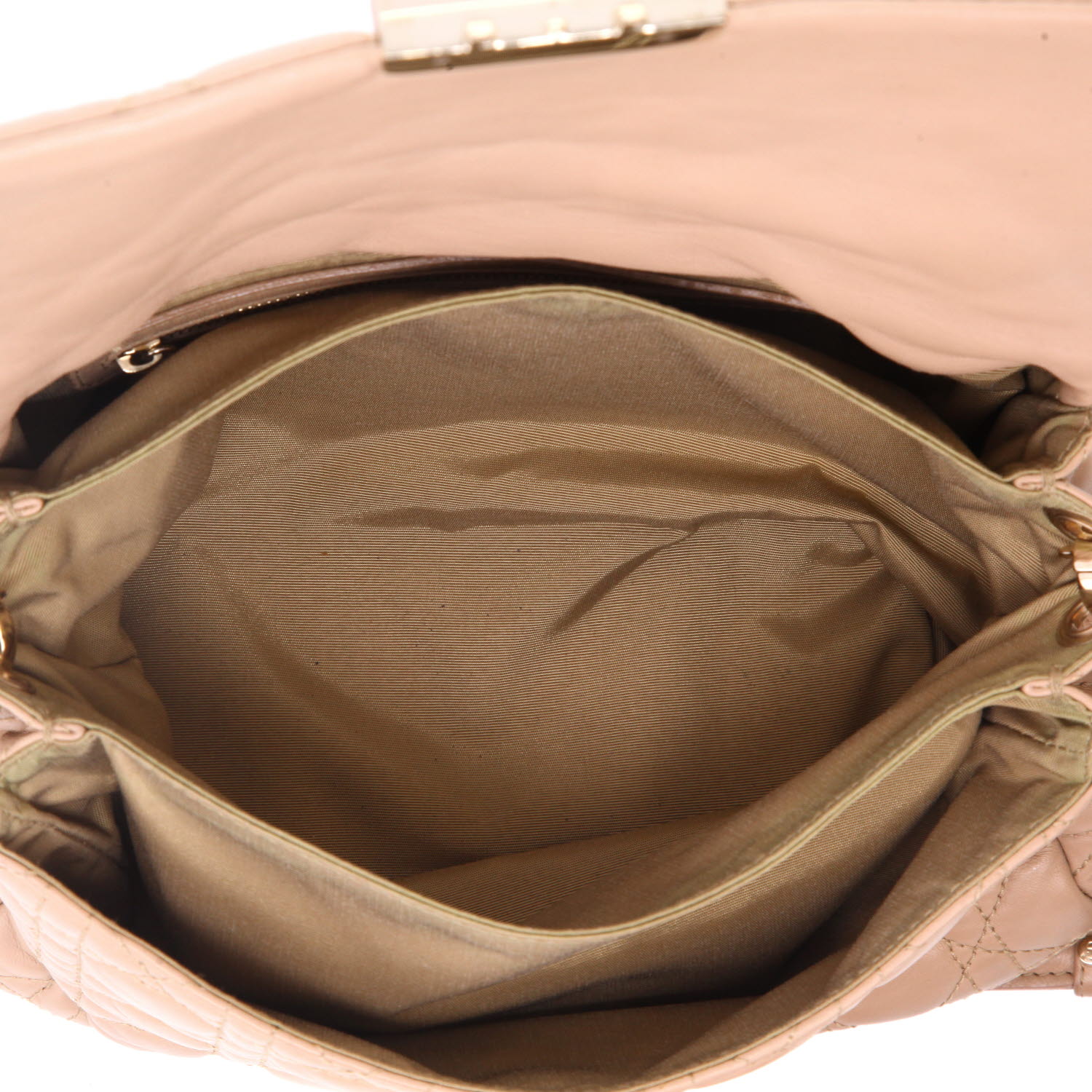 Dior  Promenade handbag  in beige leather cannage - Detail D3