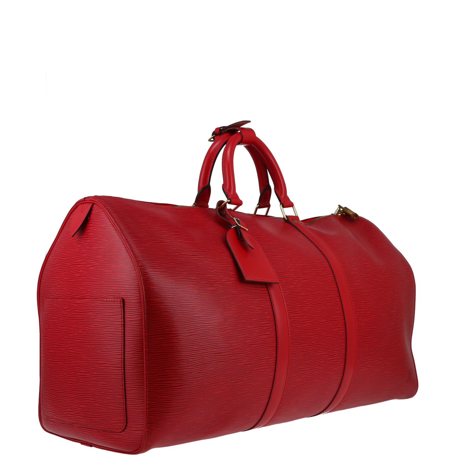 Bolsa de viaje Louis Vuitton  Keepall 50 en cuero Epi rojo - Detail D3