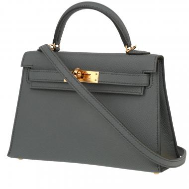 Sac à main Hermès  Kelly 20 cm en cuir epsom gris étain