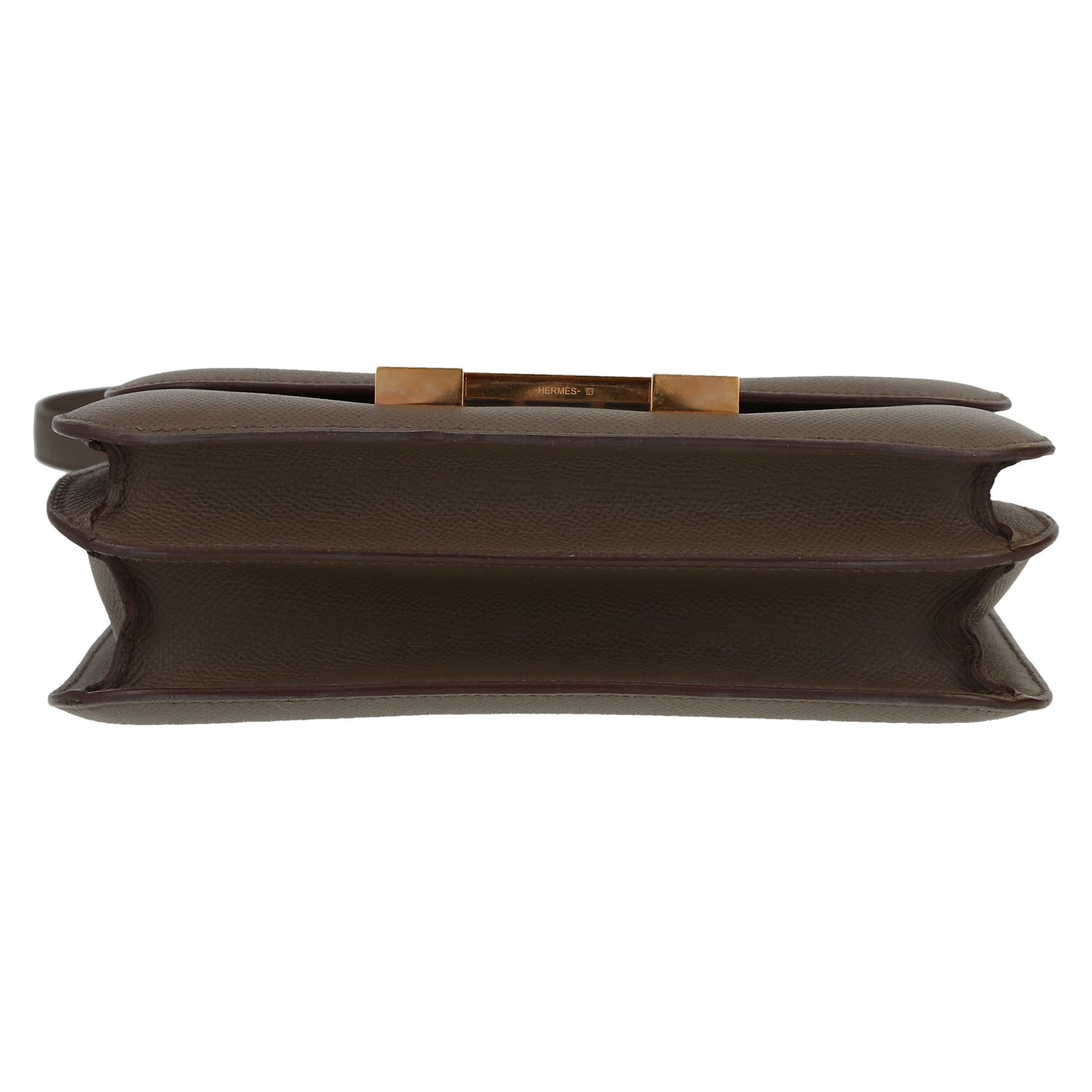Bolso de mano Hermès  Constance en cuero epsom marrón etoupe - Detail D1