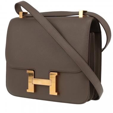 Bolso de mano Hermès  Constance en cuero epsom marrón etoupe
