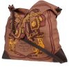 Hermès  Silk City shoulder bag  in brown silk  and brown leather - 00pp thumbnail