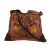 Sac bandoulière Hermès  Silk City en soie marron et cuir marron - 360 thumbnail