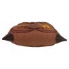 Hermès  Silk City shoulder bag  in brown silk  and brown leather - Detail D1 thumbnail