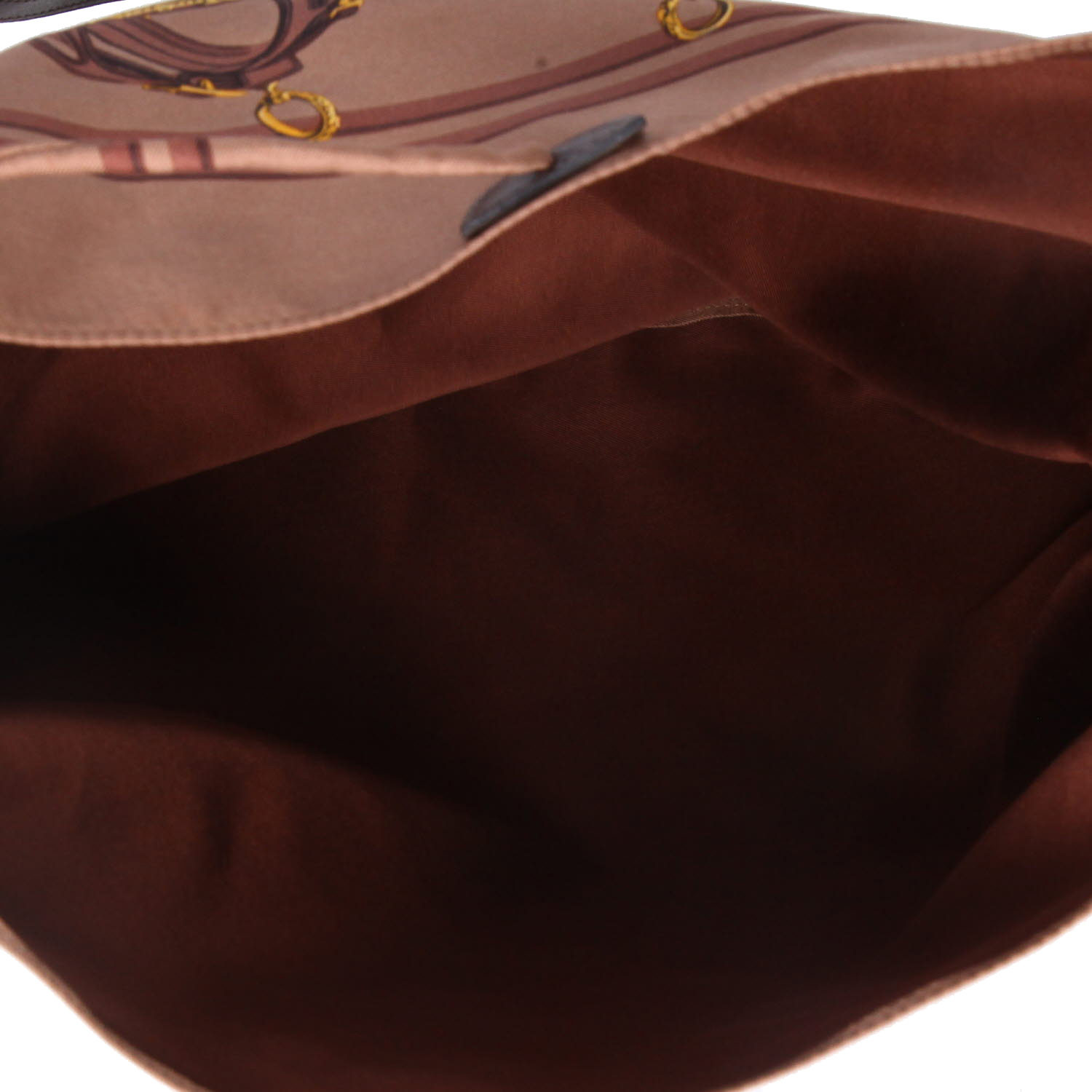Borsa a tracolla Hermès  Silk City in seta marrone e pelle marrone - Detail D3