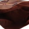Hermès  Silk City shoulder bag  in brown silk  and brown leather - Detail D3 thumbnail