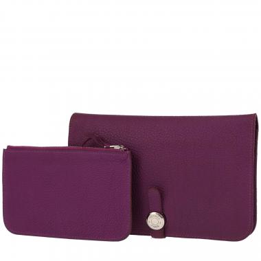 Billetera Hermès  Dogon en cuero togo violeta Anemone