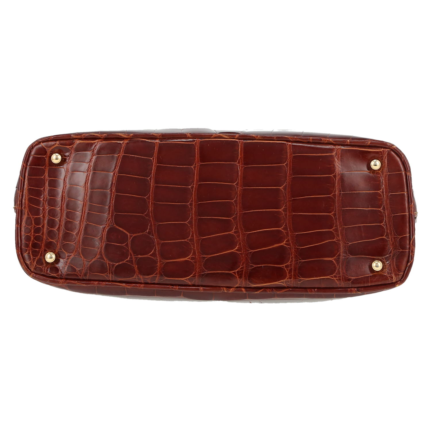 Borsa Gucci Vintage in coccodrillo marrone - Detail D1