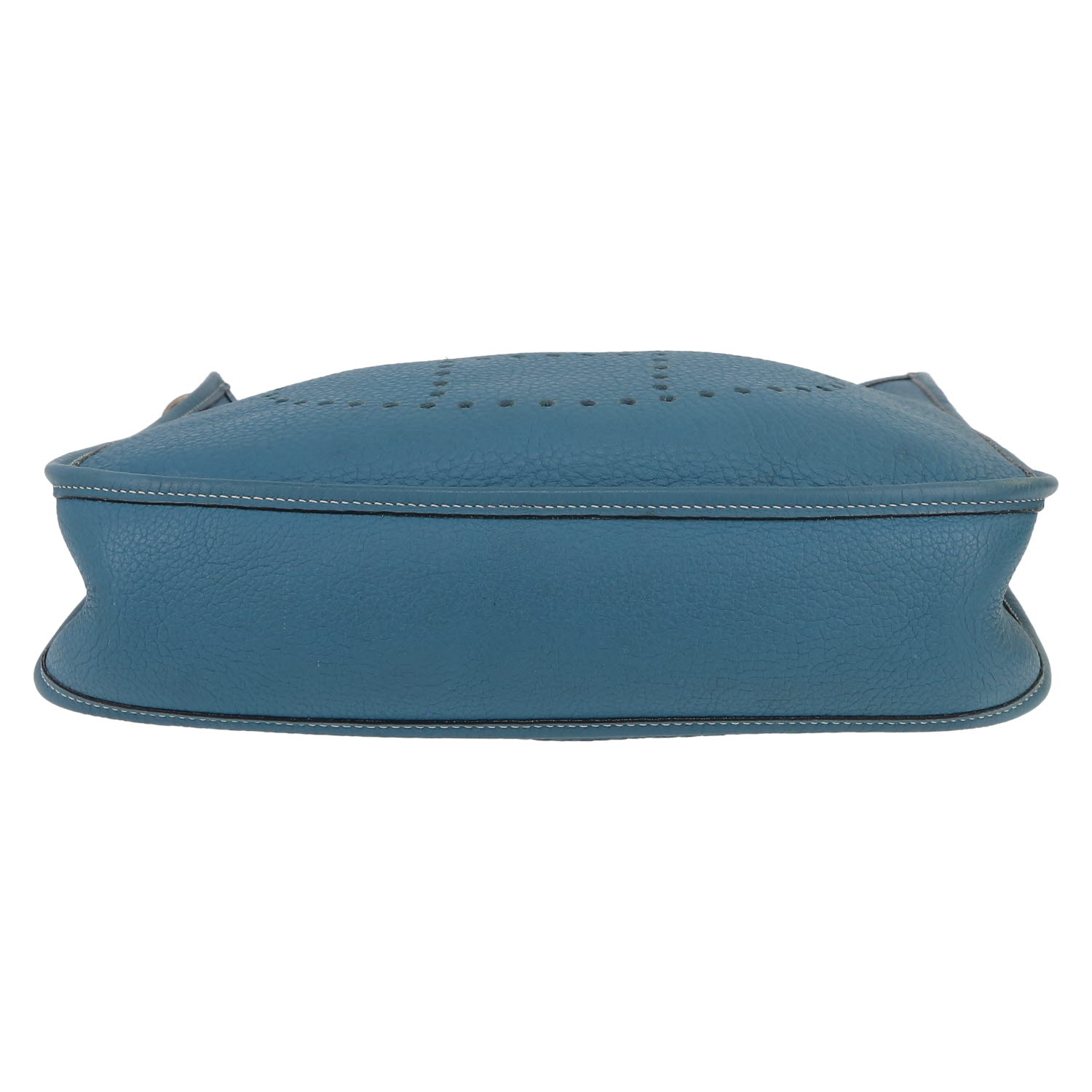 Bolso bandolera Hermès  Evelyne en cuero taurillon clémence azul - Detail D1