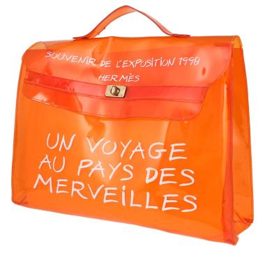 Borsa Hermès  Kelly Plastic in PVC arancione