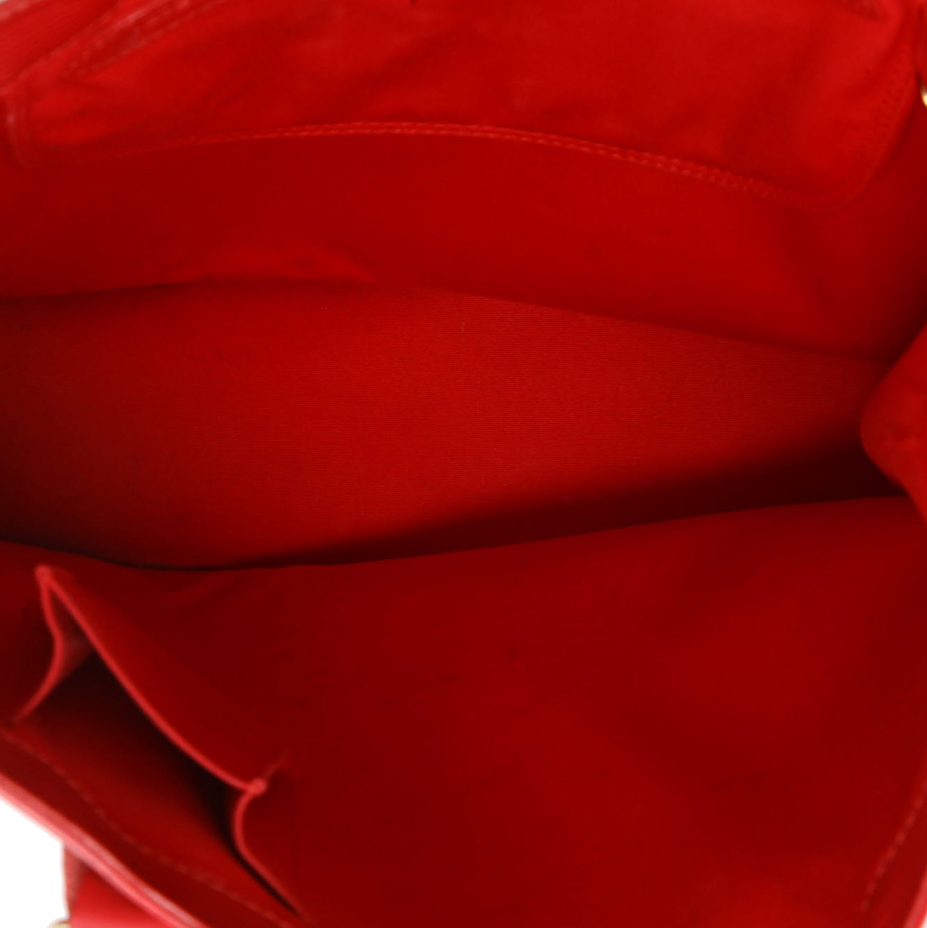 Louis Vuitton  Sac Plat shopping bag  in red epi leather - Detail D3