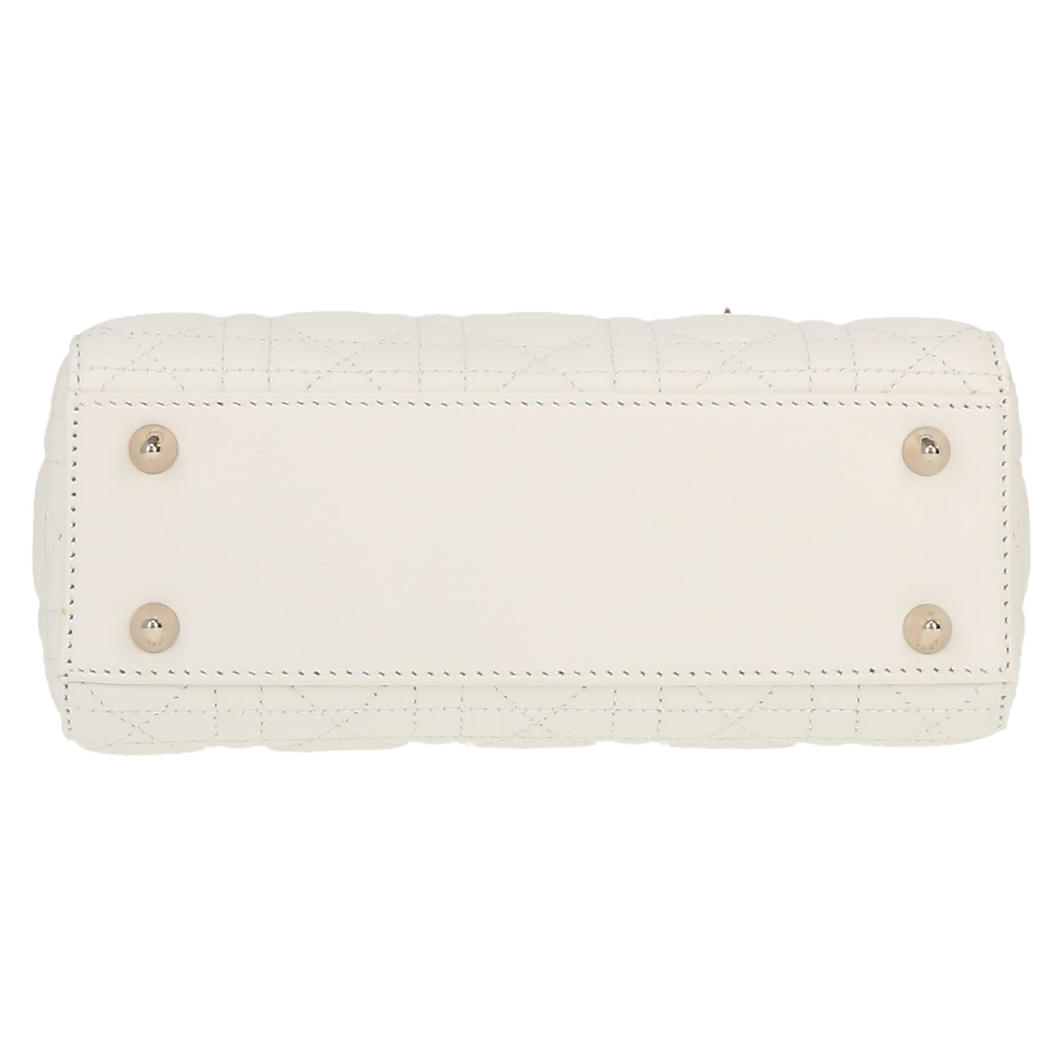 Dior   handbag  in white leather cannage - Detail D1