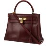 Hermès  Kelly 28 cm handbag  in burgundy box leather - 00pp thumbnail