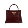 Hermès  Kelly 28 cm handbag  in burgundy box leather - 360 thumbnail