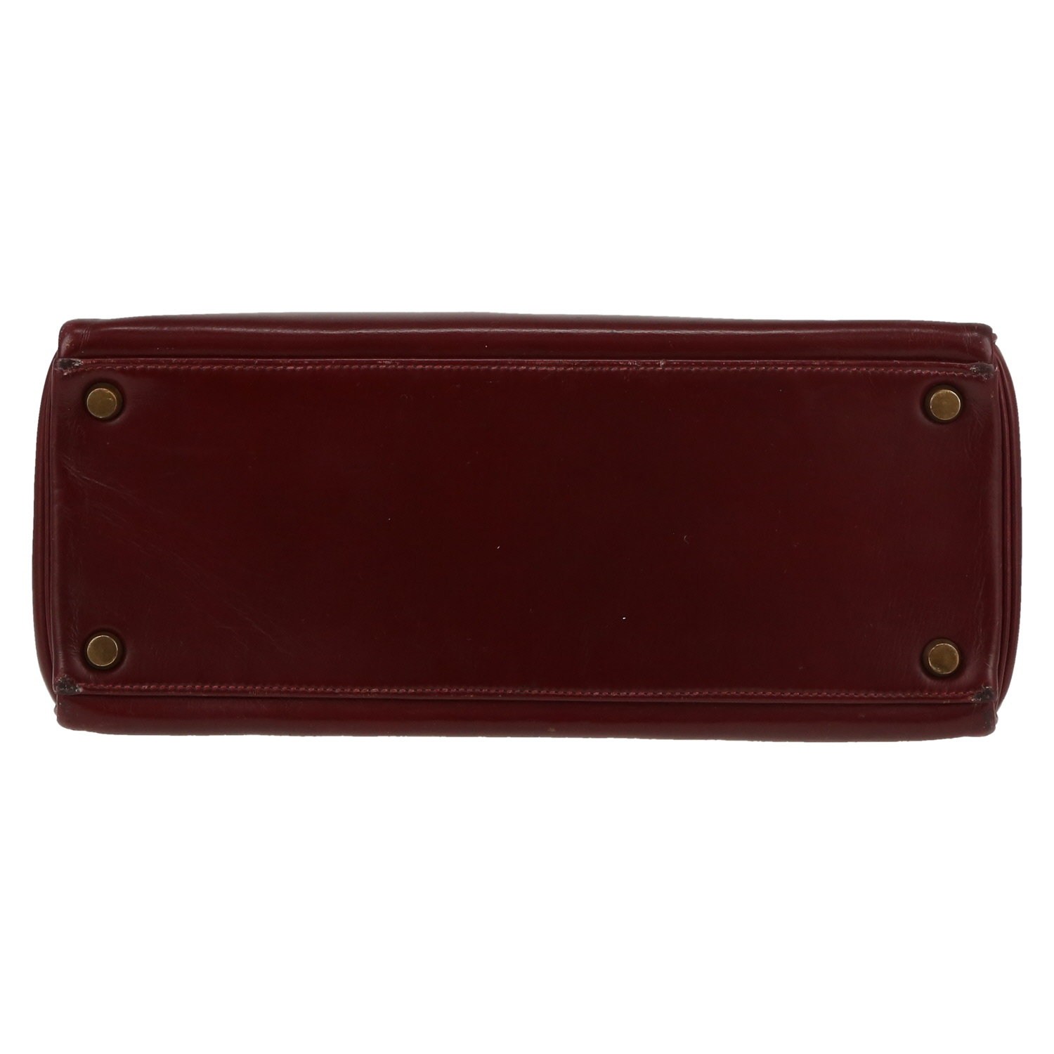 Sac à main Hermès  Kelly 28 cm en cuir box bordeaux - Detail D1