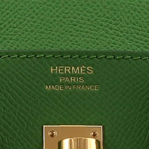 Borsa Hermès  Birkin 25 cm in pelle Epsom verde Yucca - Detail D2
