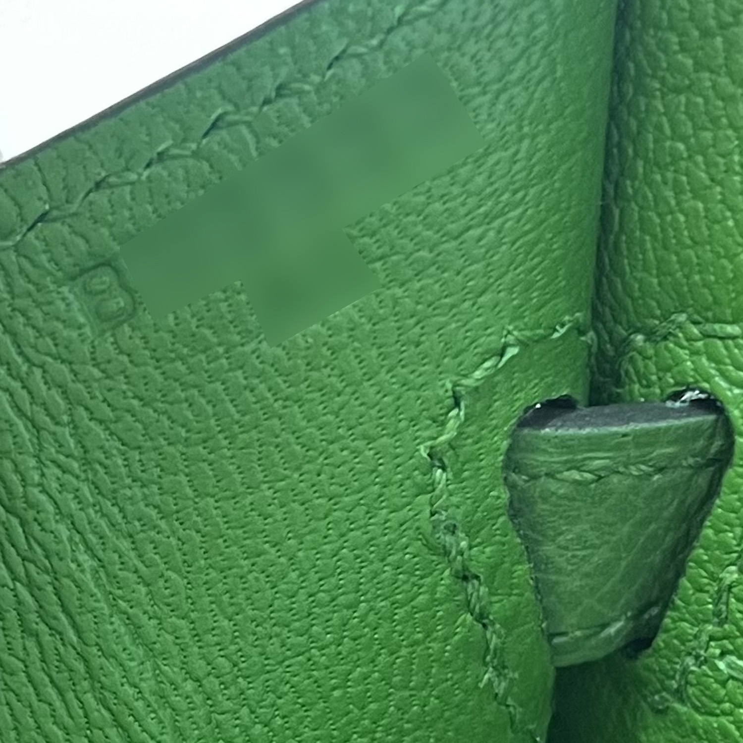 Hermès  Birkin 25 cm handbag  in green Yucca epsom leather - Detail D4