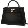 Bolso de mano Hermès  Kelly 32 cm en cuero box negro - 00pp thumbnail