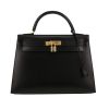 Hermès  Kelly 32 cm handbag  in black box leather - 360 thumbnail