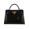 Bolso de mano Hermès  Kelly 32 cm en cuero box negro - 360 thumbnail