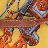 Sac bandoulière Hermès  Silk City en soie jaune et cuir Barénia - Detail D2 thumbnail